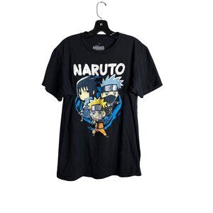 Shonen Jump Naruto Shippuden Men's Black Anime Graphic Tee Shirt Size L